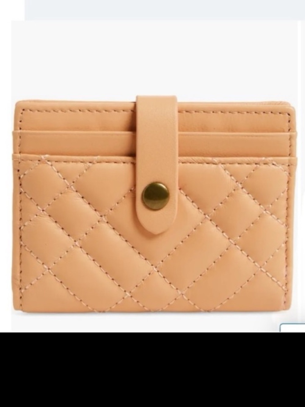 KURT GEIGER 🪢 NWOT Quilted Leather Cardholder in Camel